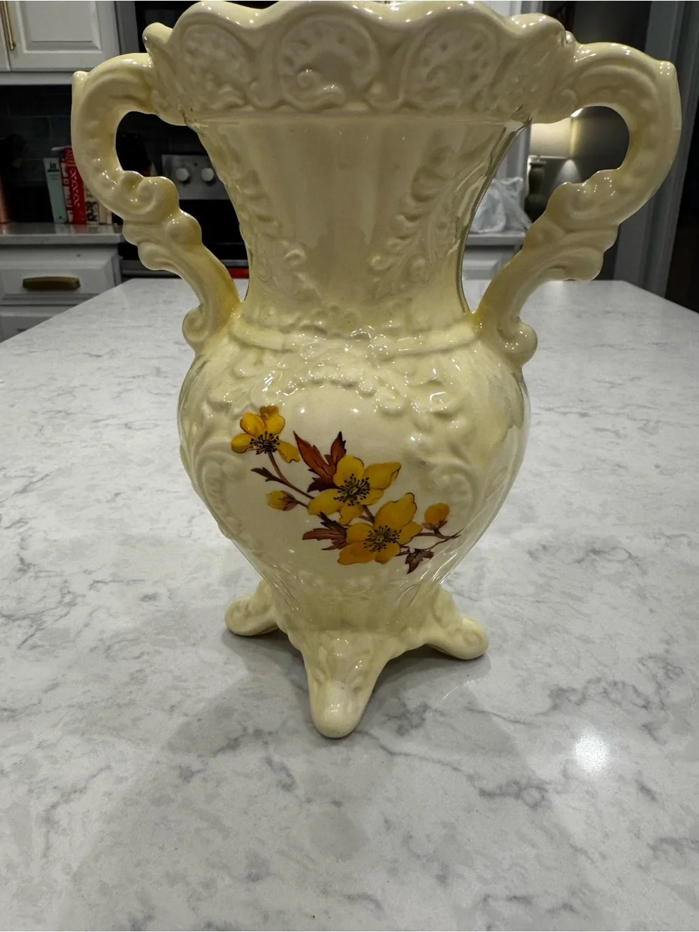Vintage Mid Century Cottagecore Floral Urn Vase - Picture 3 of 11